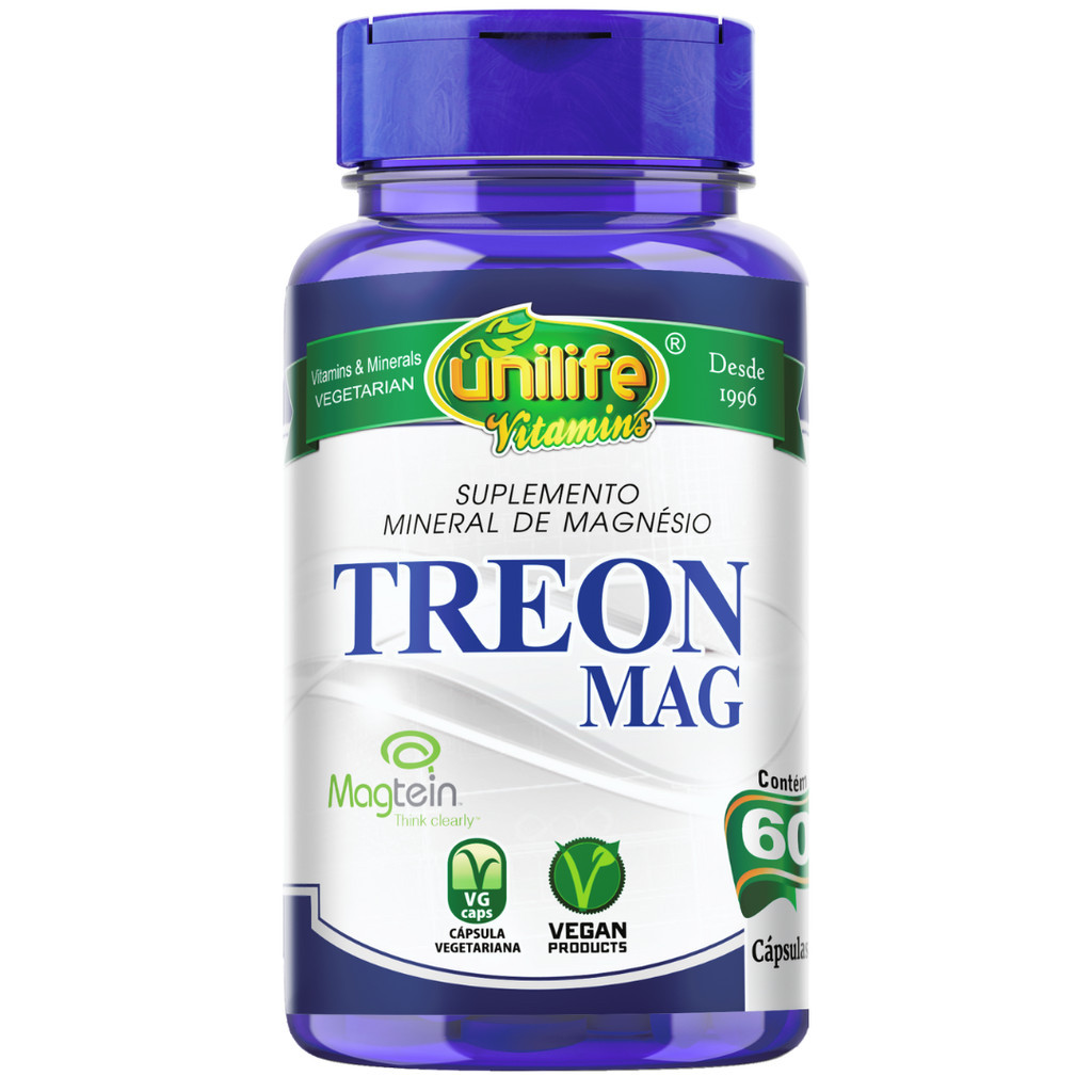 Magnésio para o Cérebro L Trenato Treon Mag 60 Cápsulas Unilife ...