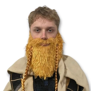 Barba Ruiva Viking Postiça para Fantasias