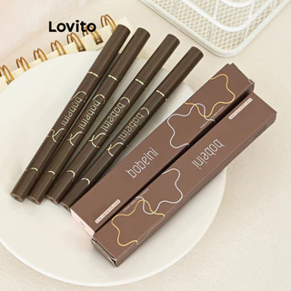 Lovito Caneta delineadora líquida de cor lisa fofa à prova de água não mancha as sobrancelhas para mulheres LFA41449