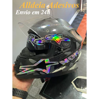 Kit Adesivos Holografico para Capacete Norisk Completo