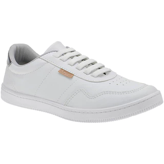Tênis Branco Casual Feminino Cadarço Elástico Sola Baixa e Leve Calce Fácil 28-041