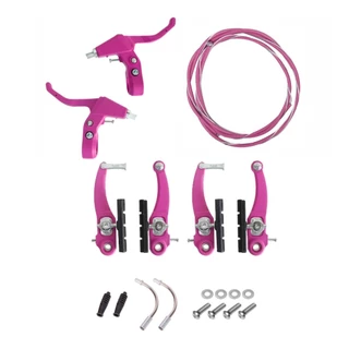 KIT Freio V-Brake manete conduíte Pink aro 16