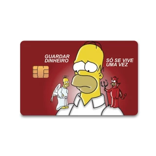 Skin Adesivo Homer Diabinho Gastar Para Cartão de Crédito e Débito Adesivo Removível - Pro Decor