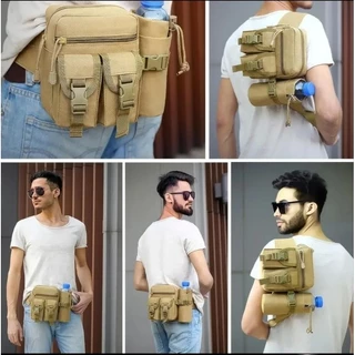Pochete masculina de nylon impermeável
Bolsa de cintura militar tática do exército, caminhadas ao ar livre, acampamento, ombro, cinto, esporte, bolsas de peito