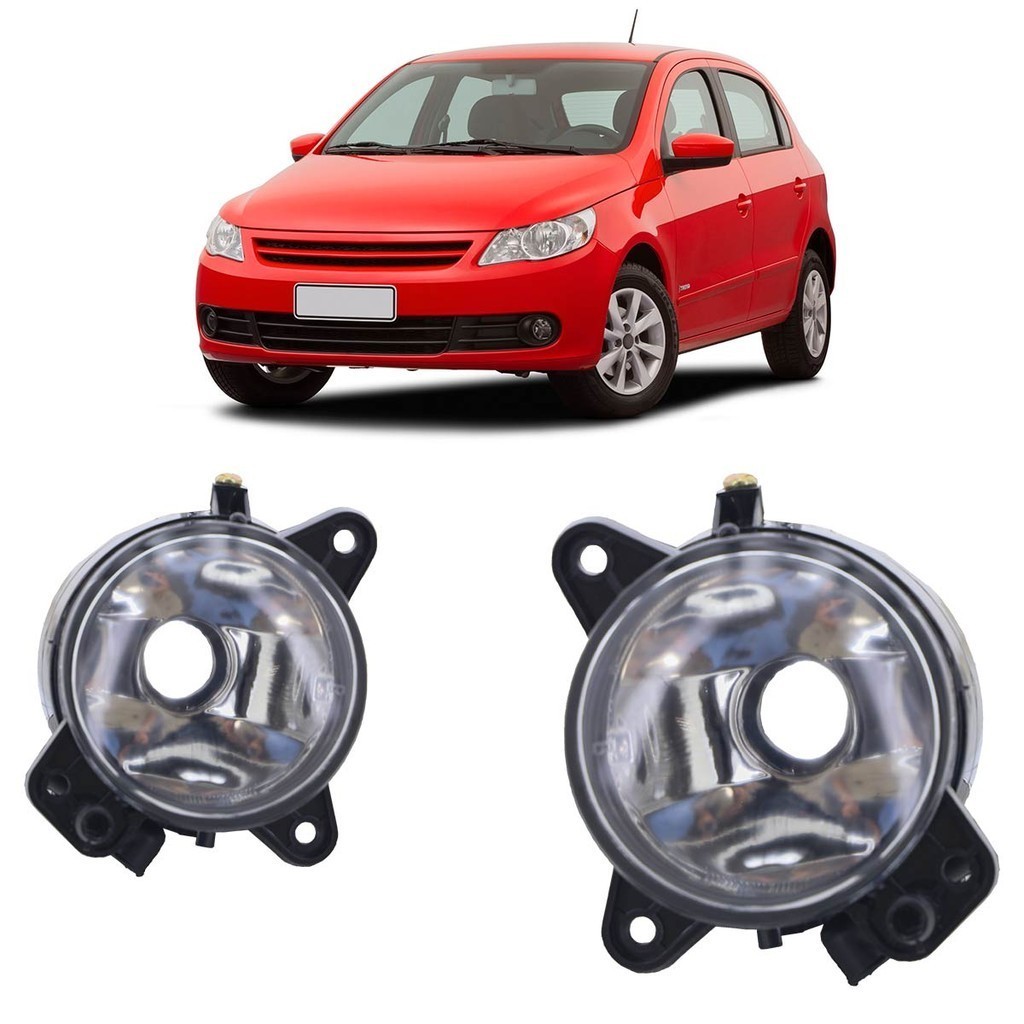 Farol Milha Auxiliar Gol G5 2008 2009 2010 2011 2012 2013 Lente Lisa Vidro com Lampadas