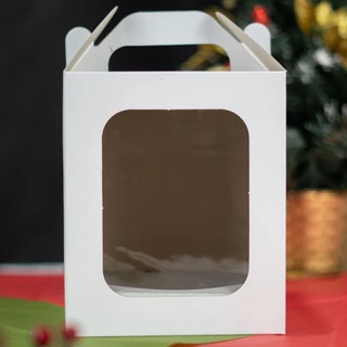 20 Caixas para Panetone 500g Com Berço | 15x15x18 cm | Maleta com Visor de Acetato