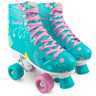 Patins Quad Infantil Adulto Juvenil 4 Rodas Roller Retro 36 38 40 Rosa E Azul - Unitoys