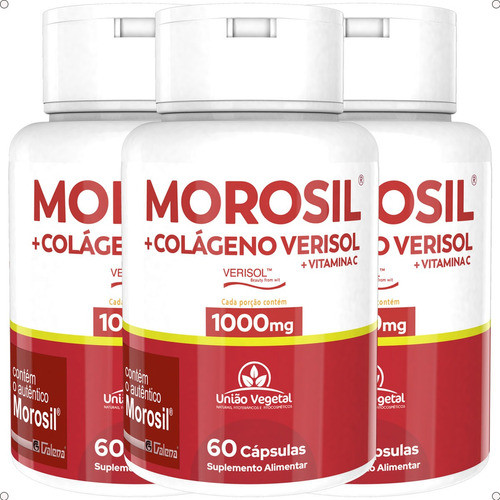 3 Morosil + Colágeno Verisol e Vitamina C 1000mg - 60 Cápsulas ...