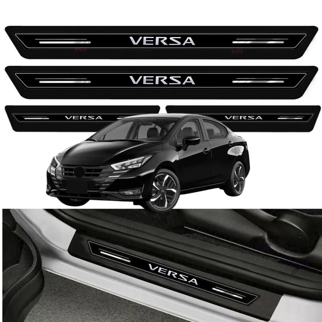 Soleira Resinada Proteção Porta Premium Preto Black Versa