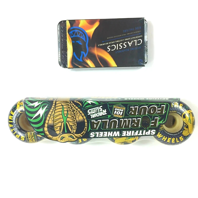 Rodas De Skate 54 * 32mm Poliuretano Verde Alta Resiliência Rolamento Profissional Roda Spitfire 101A Fórmula De Dureza