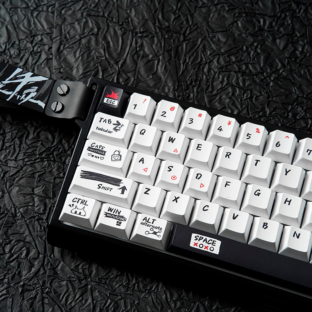 Secret Black Fire Keycaps 136/139 Teclas Cherry Profile PBT Dye ...