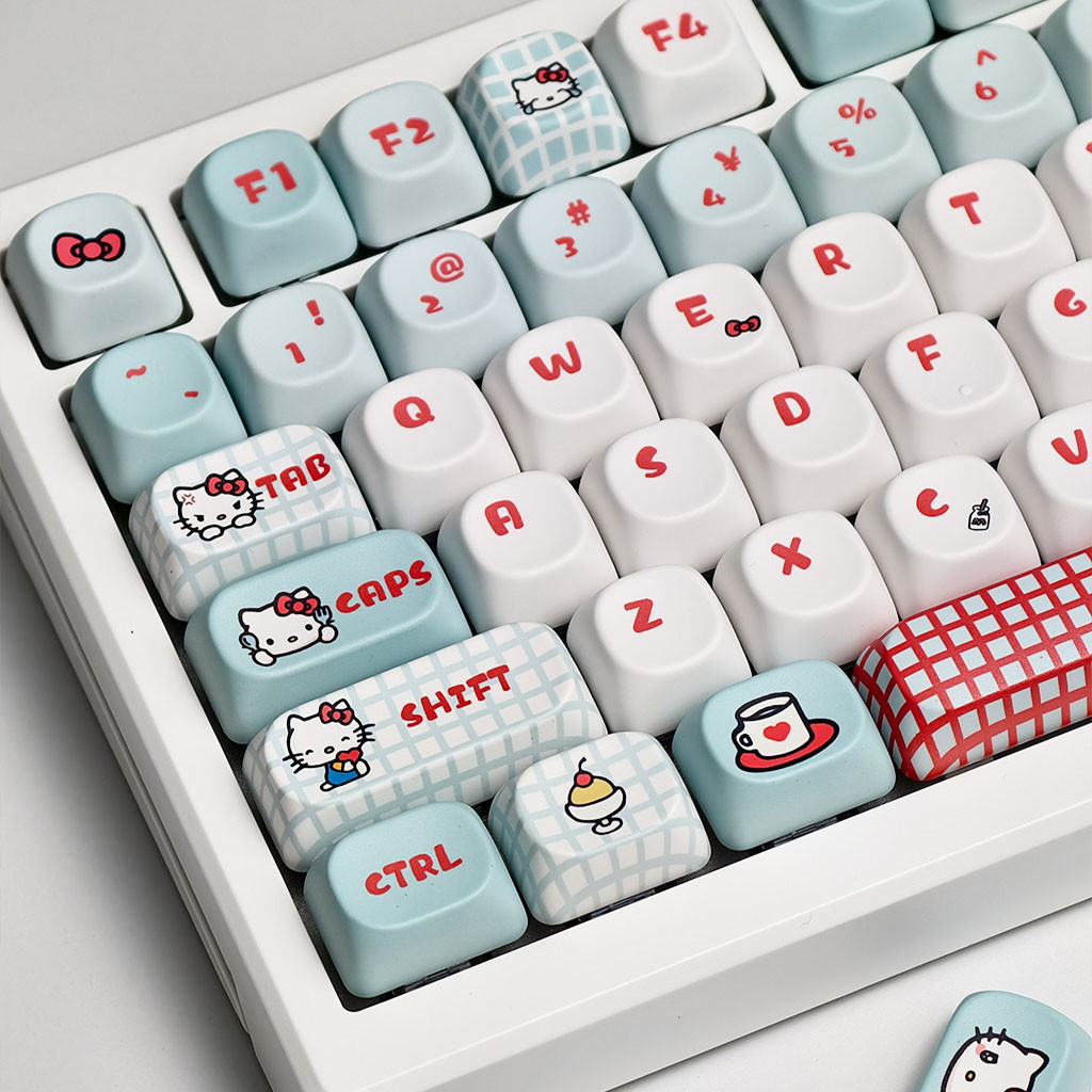 Hello Kitty Keycaps MOA Profile 130 Teclas PBT Sublimação De Tinta Aula ...