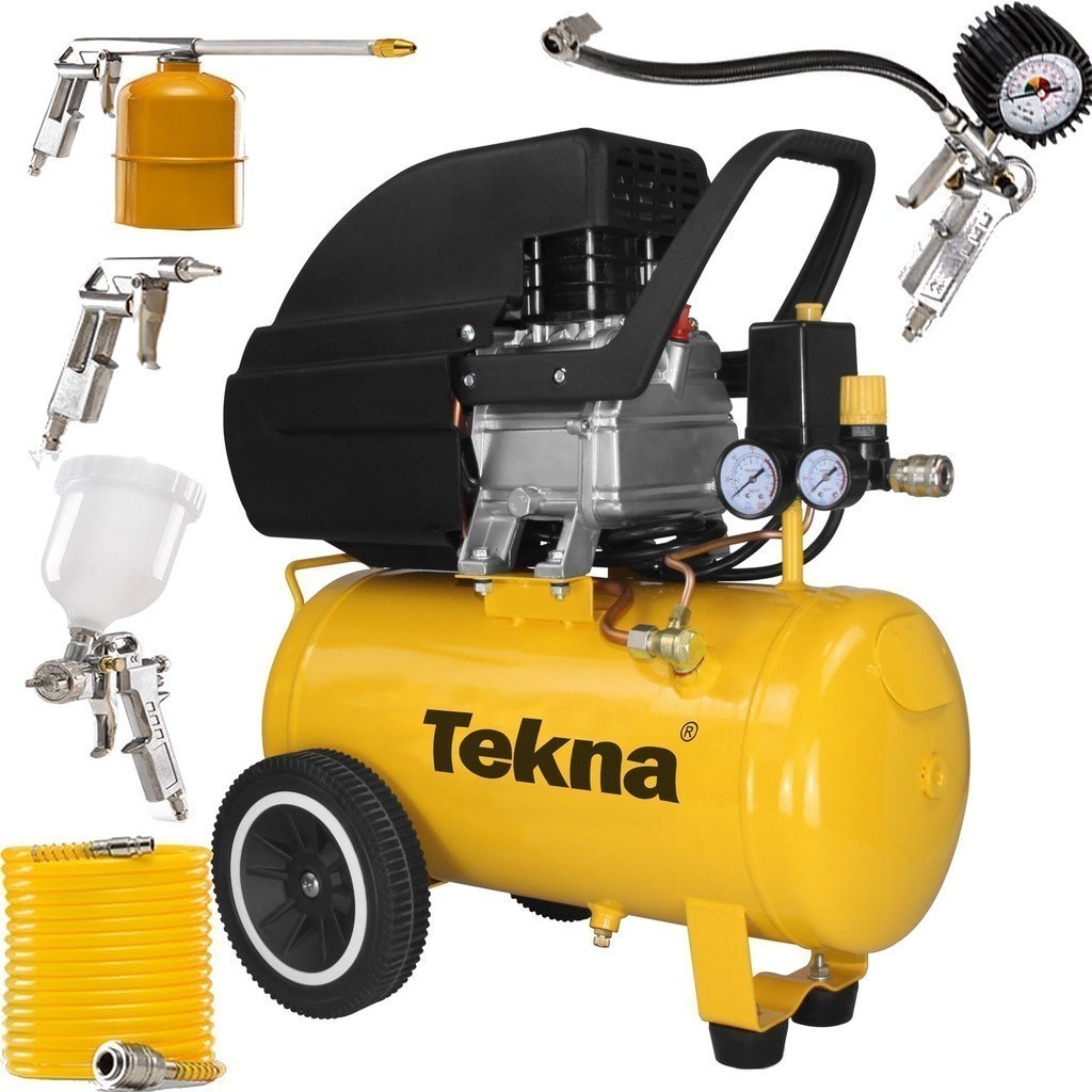 Compressor de Ar 24 Litros 2HP Oficina Borracharia Kit Completo ...