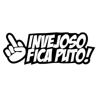 adesivo invejoso fica puto puto para carro moto e caminhão branco em Oferta na Shopee