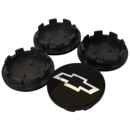 Kit Jogo 4 Calotinhas Centro de Roda Gm Chevrolet Black Prisma Onix Astra Spin