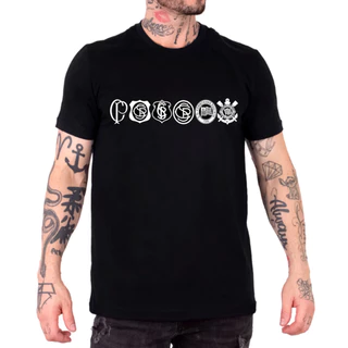 Camisa Estampada Em DTF Camiseta Corinthians Escudos 1910 Gaviões Da Fiel lançamento 2025
