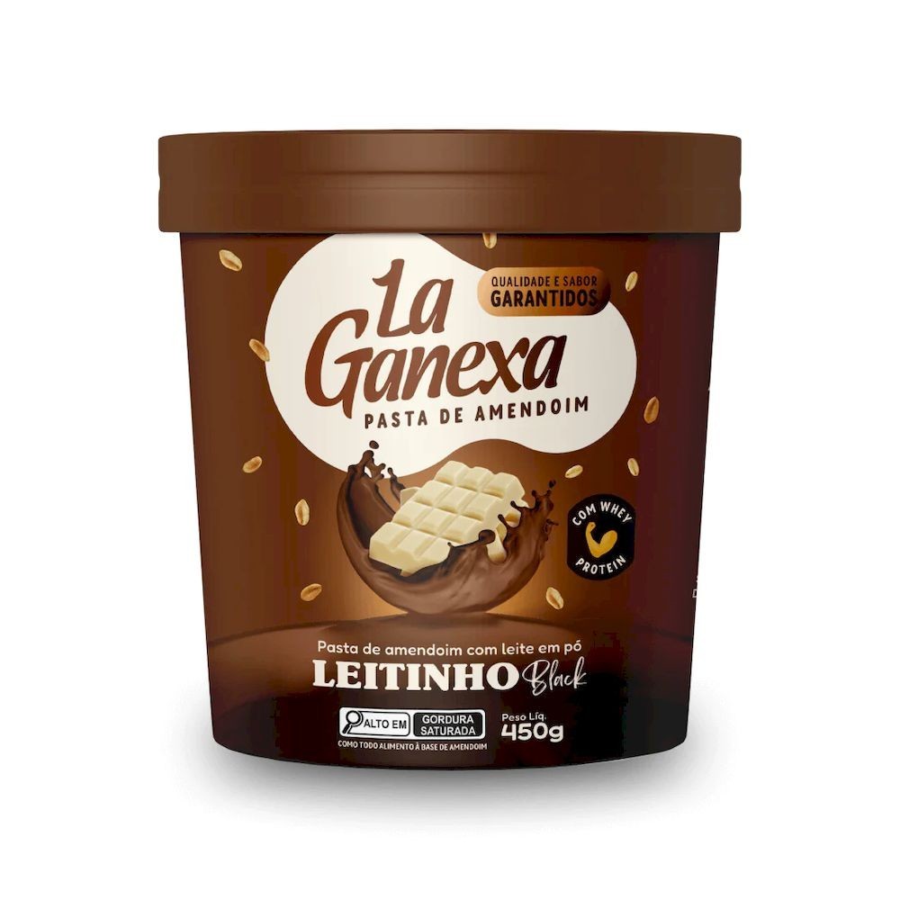 Pasta de Amendoim La Ganexa Leitinho Black Com Whey Protein 450g