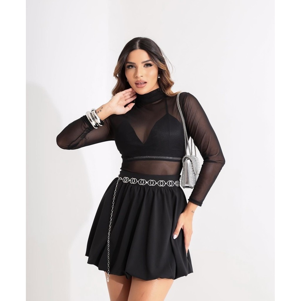 Saia Longa Saia Curta Cintura Alta Saia Balone Cintura Alta Saia