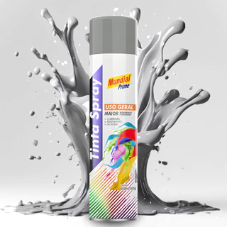Tinta Spray Uso Geral Fundo Primer Cinza Secagem Rápida Mundial Prime 400ml Aerosol Madeira Gesso Cerâmica