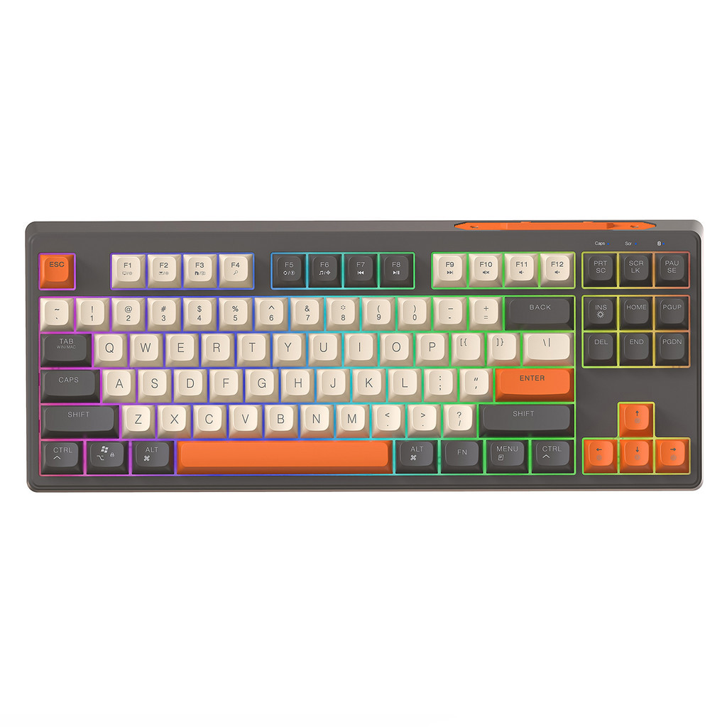 M87 Teclado De Jogos Sem Fio , Conexão De Modo Duplo 2.4G , Tampa De Bola PBT , Rainbow Light , Adequado Para Computadores , Laptops E Mac