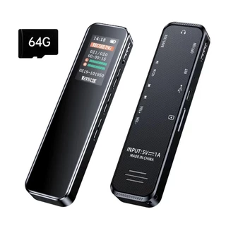 Gravador De Voz Digital De 64GB 32G Gravação De Redução De Ruído Com Leitor De Música MP3 De Reprodução HD 1536KBPS