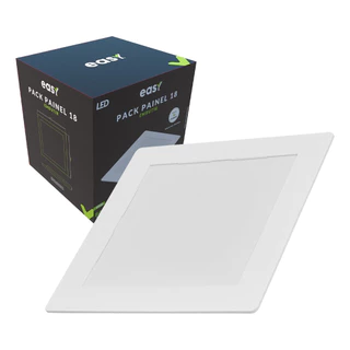 Kit 10 Painel Led Embutir 18w 6500K Quadrado Bivolt - Easy