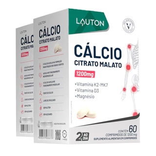 Kit 2x Cálcio Citrato Malato, K2, D3 Lauton 60 Comprimidos
