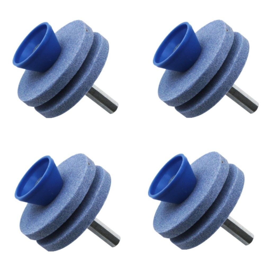 Kit 1/4 Peças Pedras Dupla De Afiar Amolar Rotativa P/ Furadeira Pronta Entrega