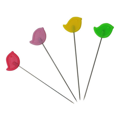 ALFINETES DE METAL CABECA PASSARO COM 50UNID