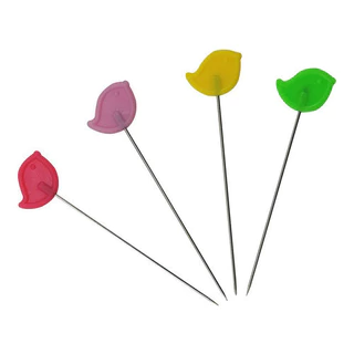 ALFINETES DE METAL CABECA PASSARO COM 50UNID