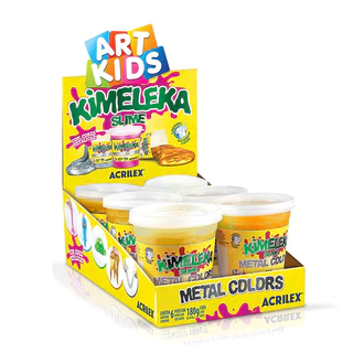 Kimeleka Slime Art Kids metálica 180g Ouro com 6 unidades Acrilex
