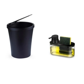 Kit Lixeira Top 5 Litros + Dispenser com Suporte de Bucha 9062 - Arthi em Oferta na Shopee