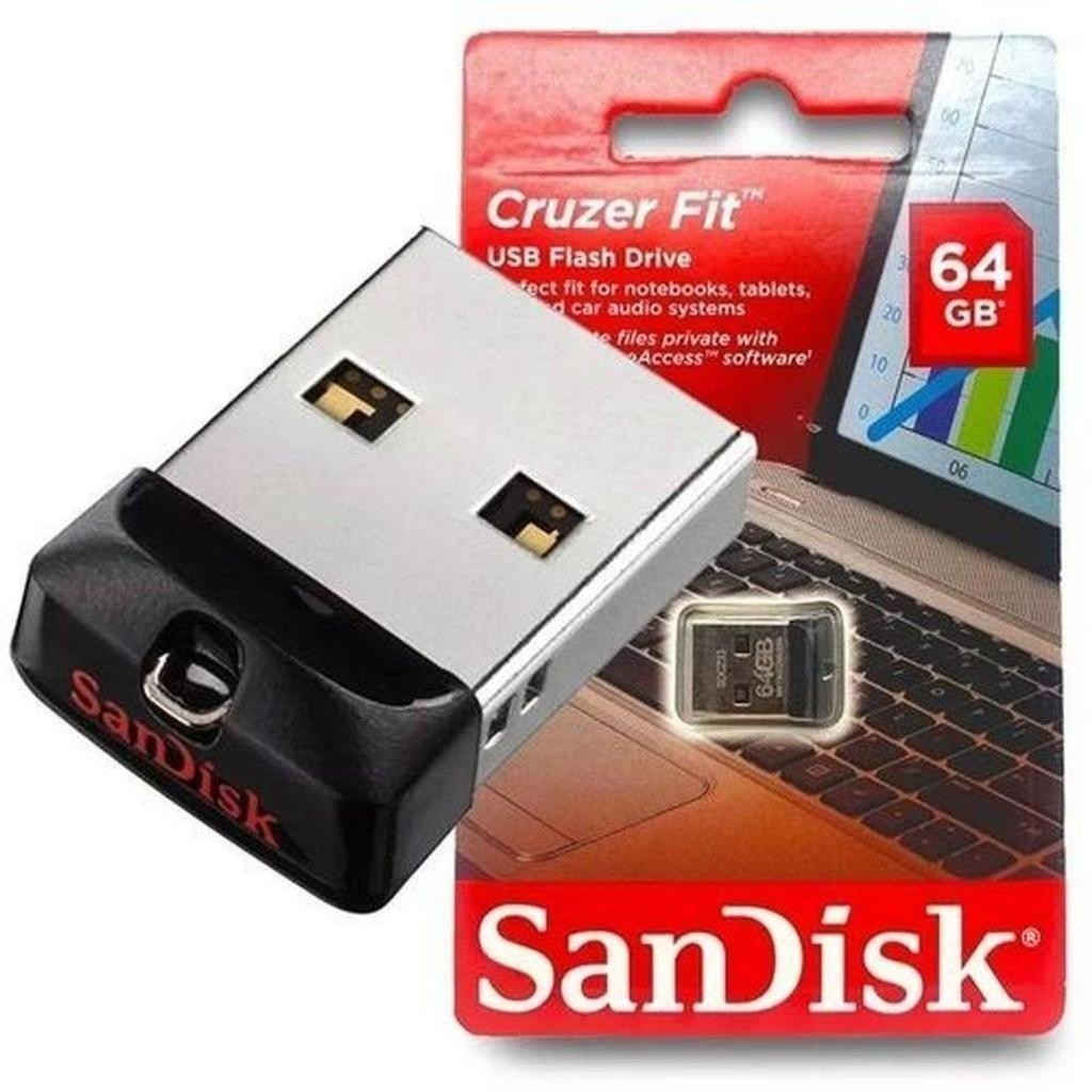 Pen drive SanDisk Cruzer Fit 8/16/32/64/GB 2.0 preto HOT