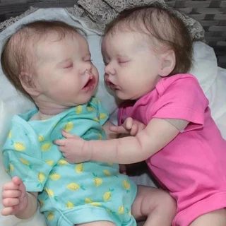 18 Polegada De Corpo Inteiro Silicone Reborn Bebê Menino Menina Boneca Gêmeos Realistas Recém-Nascidos Bebe Flexível Tom De Pele 3D Com Veias premie