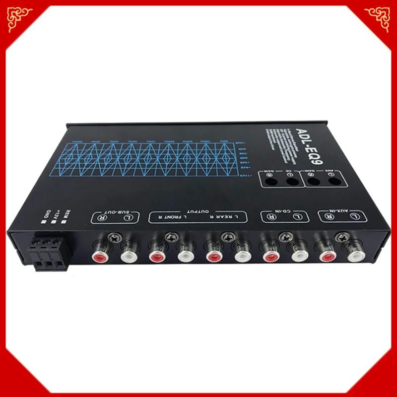 Auto Quadrado 9 Banda Gráfico Equalizador Digital Áudio Do Carro ADL-EQ9 Série Completa Amplificador De + Filtro Ajustável