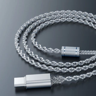 Lafitear Cabo De Atualização De Fone De Ouvido Banhado A Prata Tipo-C DAC S-PIN Alta Fidelidade V7.1 Estéreo USB Para QDC KZ TRN IEMs