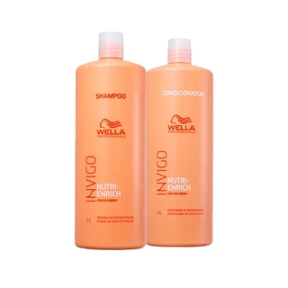 Kit Wella Professionals Shampoo Condicionador Invigo Nutri Enrich 1L Cabelo Ressecado Quimicamente