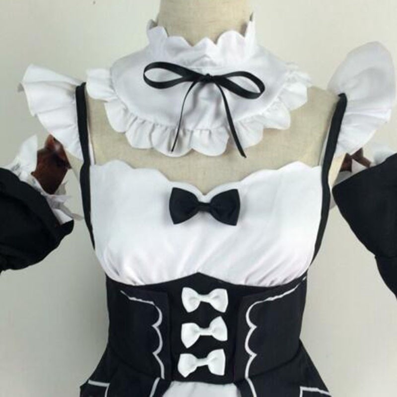 Anime Re:Zero Kara Hajimeru Lsekai seiksu Gêmeos Ram/Rem Cosplay Vestido de Festa XM6C