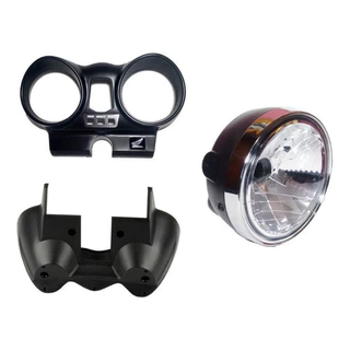 Farol Completo Aro Cromado Duo Carcaças Painel Inferior Superior Preta Twister 250 2001 2002 2003 2004 2005 2006 2007 08