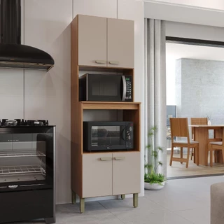 Torre Quente Modulada Para Forno Fidelitá Mariana 65cm 4 Portas Freijó/Camurça