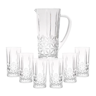 Jogo 6 Copos Altos De 1 Jarra De Vidro Stella 290Ml E 1L