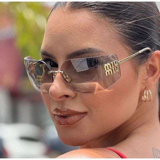 Óculos de sol Feminino Luxo moda Miu m iu uv400 Runway