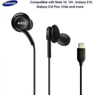 AKG Fone De Ouvido Intra-Auricular Hifi USB TYPE C De Silicone Com Controle Remoto De Volume Do Microfone Para Samsung Galaxy A35 A55 A54 A34 S22 23 24 Plus Ultra Z Flip 4 5 6 Dobra