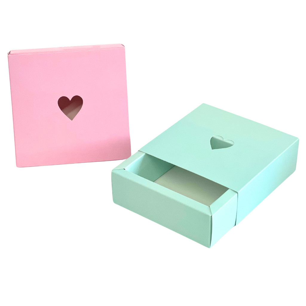 Embalagem para Presente Gaveta com Coração Vazado - 50 Unidades