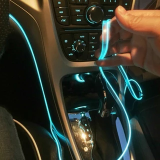 1m 2m 3m 5m Acessórios Interiores De Automóveis Lâmpada De Ambiente EL Linha De Luz Fria Com USB DIY Decorativa Auto LED