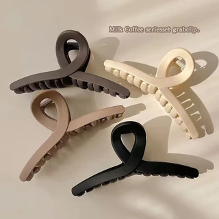 Clip de Cabelo de Tubarão Fosco Grande Volume Clip de Cabelo Multi-Grab Clip de Cabelo Feminino de Outono Inverno 2023 Novo Estilo Clip de Cabelo de Cabeça Traseira