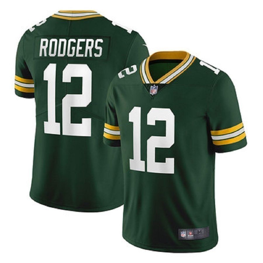 Camisa Da NFL Green Bay Packer # 12 Aaron Rogers Limited Futebol Verde Americano