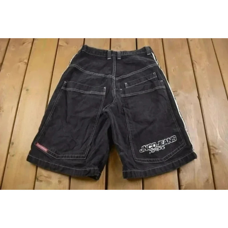 Y2K Shorts Baggy Mens Nova Asa Bordada Denim Shorts Harajuku