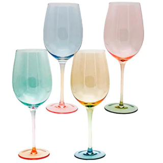Jogo de 4 taças de vidro Burano para vinho 550 ml 