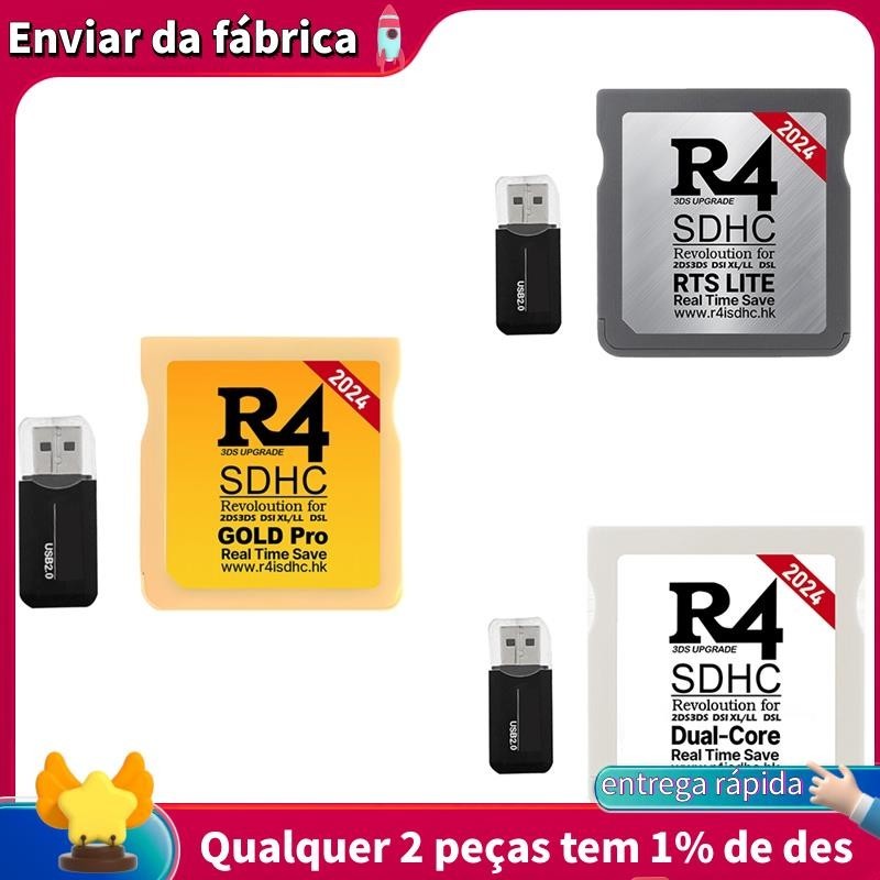 2024 Cartão R4 SDHC Adaptador Flash Card HK Com USB Para 2DS 3DS DSI XL ...